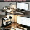 Clamp On Desk Shelf Organizer, 2-Tier Storage with Hooks