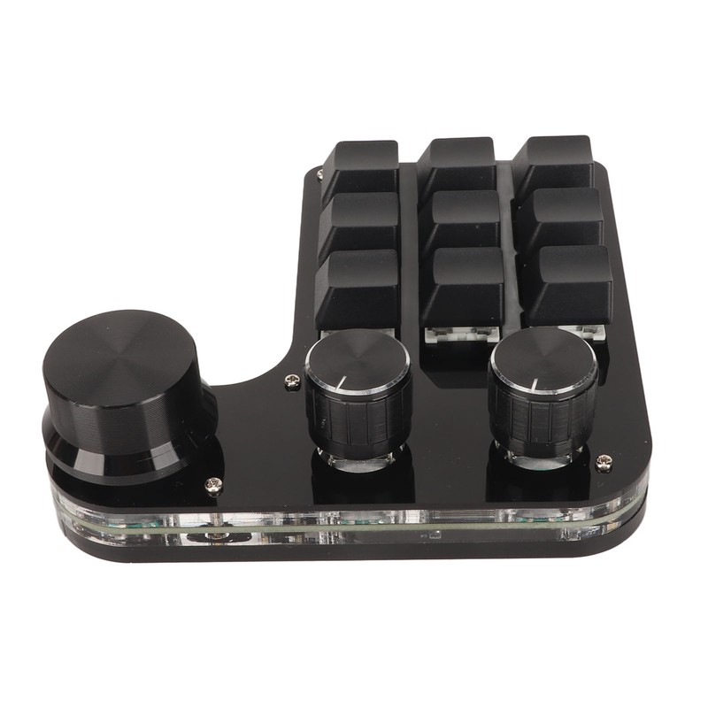 Mini 9 Key Keypad with 3 Knob RGB Light Blue