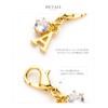Cream dot. Charm, 18k Coated, Initial, Alphabet, Cubic Zirconia, Single