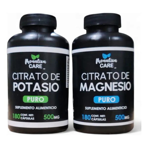 Citrato De Magnesio Y Potasio 180 Caps C/u Sin Excipientes