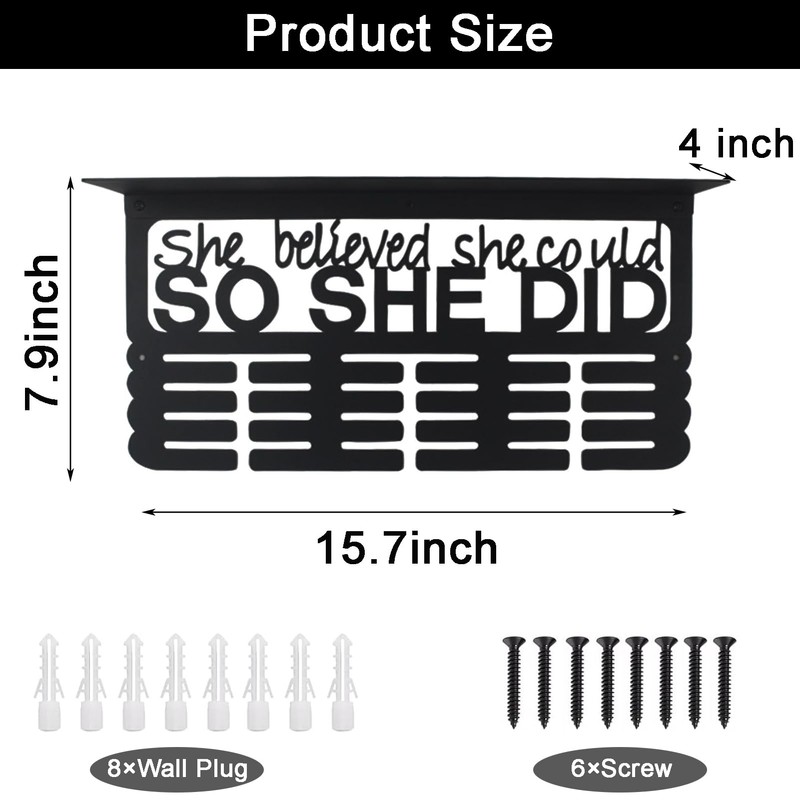 Medal Hanger Display,Running Medal Hanger Display,Trophy Shelf for Wall,Karate Belt