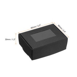 PATIKIL 3.3"x2.4"x1.2" Paper Soap Box with Window, 20 Pack Homemade Soap Boxes Rectangle Presents Packaging Boxes for Birthday Christmas DIY Craft, Black