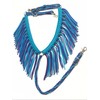 fringe breast collar paracord horse tack turquoise blue purple