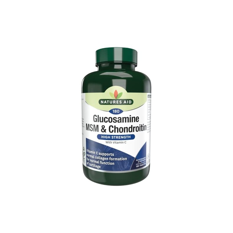 Natures Aid Glucosamine, MSM and Chondroitin with Vitamin C, 180