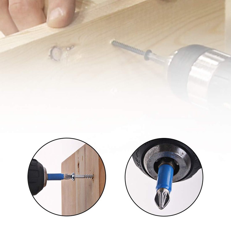 SeonFook 12pcs Blue Leather Cross Driver Bits Alloy Steel PZ1,
