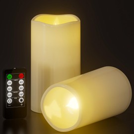 PChero LED Candlelight, Waterproof, Bath, Healing, Warm Color, LED, Safe, Energy Saving, Dedicated Remote Control, Outdoor, Camping, Mountain Climbing, Disaster Prevention, Indoor and Outdoor Use, Up to 800 Hours Continuous Lighting Time, Set of 2