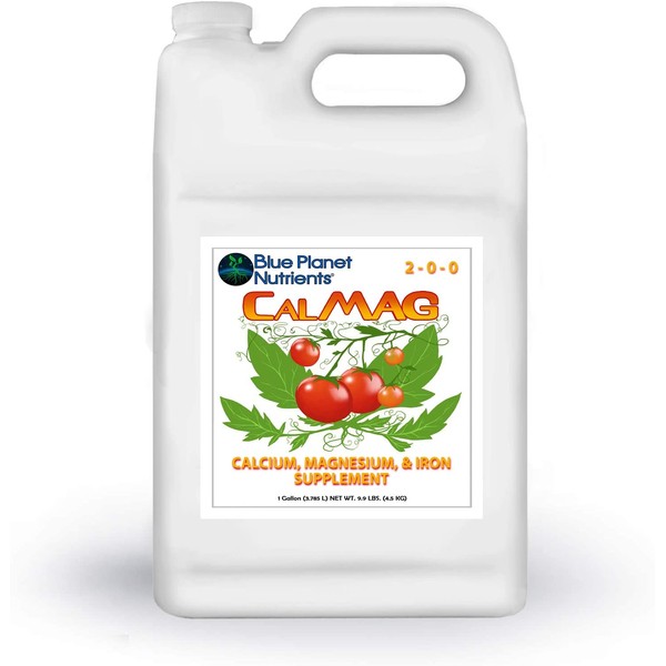 CalMag w/Iron Liquid Plant Supplement (128 oz) Gallon | Calcium Magnesium Iron for All Plants & Gardens | Corrects & Prevents Common Plant Deficiencies | Blue Planet Nutrients