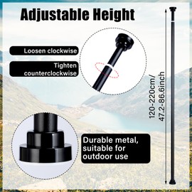 MorningRo 86.6 Inches Hunting Blind Support Pole Ground Blind Accessories Adjustable Protective Center Support System Hunting Ground Blind Support Pole for Hunting Tent House (Black)