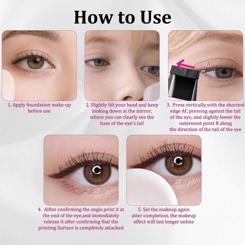 2 PCS Rotating Eyeliner Stamp Pen, Winged Eyeliner Stamp for