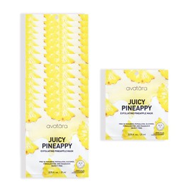 Avatara Juicy Pineappy Exfoliating Facial Mask, Beauty and Skincare Sheet Masks with Pineapple Extracts and Clean Ingredients for Gently Removing Old Skin Cells for a Refreshed Look (15-Sheet Set)