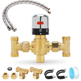 Válvula de derivación de bomba de circulación de agua caliente de temperatura ajustable para sistema de recirculación de agua caliente instantánea, válvula de recirculación de agua caliente compatible