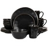 Elama Modern 16 Piece Stoneware Dinnerware Set in Matte Black