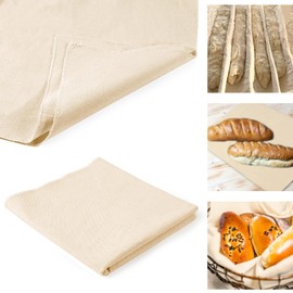 Pack of 3 baker's linen cloth, dough cloth, bread baking accessories, 75 x 45 cm, swirl cloth made of natural linen, dough cloth fermentation foil, baker's linen bread cloth, bread baking accessories