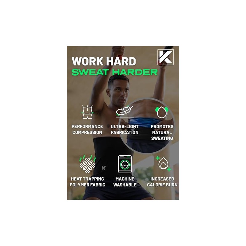 Kewlioo Tónico de cintura que atrapa el calor para hombre,