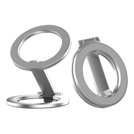 JFOLKS Magnetic Smartphone Stand, Simple Design, MagSafe Compatible, Foldable, For Car or Desk, Stylish, Durable, 2 Colors (Silver)