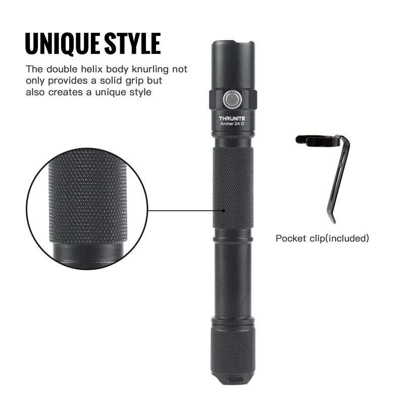 ThruNite Archer 2A C LED Rechargeable Flashlight, High 1000 Lumens