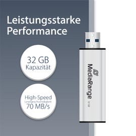 MediaRange MR970 USB Stick Black/Silver