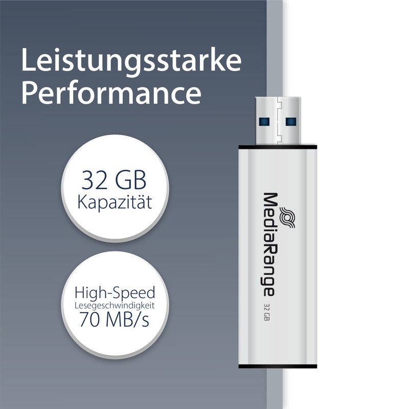 MediaRange MR970 USB Stick Black/Silver