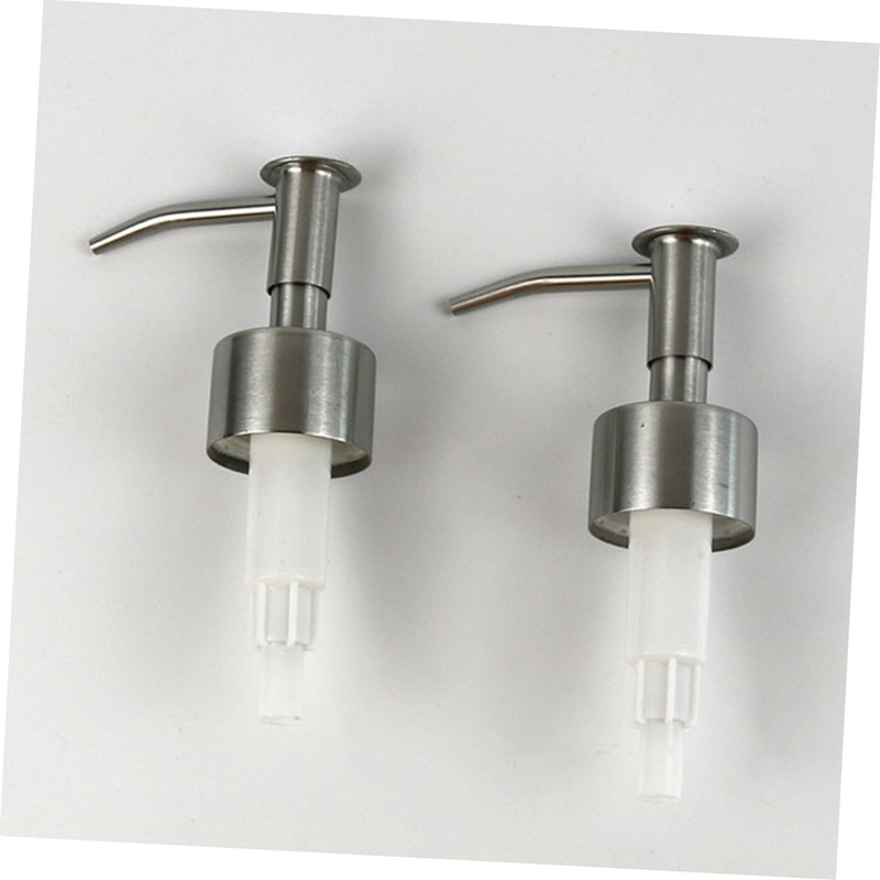 LABRIMP 2pcs Stainless Steel Lotion Pump Heads Press Pump Bottle