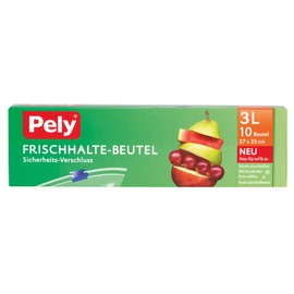 pely 5145 Food Storage Bags with Safety Lock 3 Litre 10 Bags