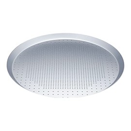 Endoshoji GPZ5405 TKG Anodized Aluminum Pizza Tray, Lightweight, Heat Transfer Aluminum, Thick Slotted Pizza Tray, Color: Silver, Diameter 12.2 inches (310 mm), Height 0.7 inches (18 mm), Bottom