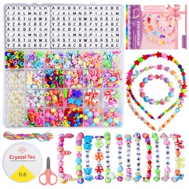 WuikerDuo Beads for Stringing Children's Jewellery Bet, DIY Beads Making Kit Bracelets Necklaces Craft Set for Girls, DIY Friendship Bracelets Beads for Stringing