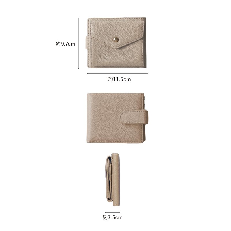 LASIEM Women's Mini Wallet, Compact, Small Wallet, beige, (greige)