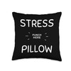 Punch Here Stress Relief Throw Pillow