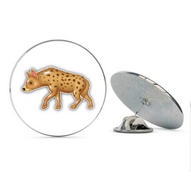 Cartoon Hyena Mascot Round Metal 0.75" Lapel Pin Hat Shirt Pin Tie Tack Pinback