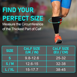 Qullmartle Pack of 2 Calf Bandage, Compression Stockings Sports Men Women, Calf Compression Sleeves, Lower Leg, Compression Socks for Sports, Football, Running, black