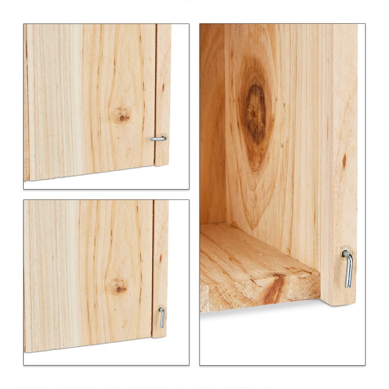 Relaxdays Nesting Box for Birds, for Hanging, Untreated Wood, Escape