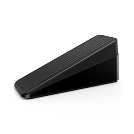 Crosize 2.2 inch Large Door Stopper, Strongest Metal Door Stops, Stackable to 4 inch, Non-Slip Heavy Duty Big Door Stop Wedge for Bottom of Door, Black, 1 Pack