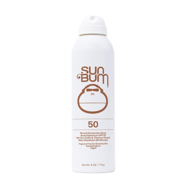 Sun Bum Mineral SPF 50 Sunscreen Spray | Vegan and Hawaii 104 Reef Act Compliant (Octinoxate & Oxybenzone Free) Broad Spectrum Natural Sunscreen with UVA/UVB Protection | 6 oz