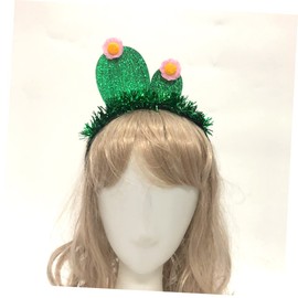 FRCOLOR Pack of 2 Headband Hair Accessories Green Festival Hair Band Head Bopper Cactus Flower Artificial Hair Accessories for Women Hair Bands Easter Headwear Small Fabric Flower Girls Miss Clothing