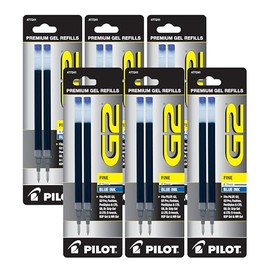 Value Pack of 6 - Pilot G2 Gel Ink Refill, 2-Pack for Rolling Ball Pens, Fine Point, Blue Ink (77241)