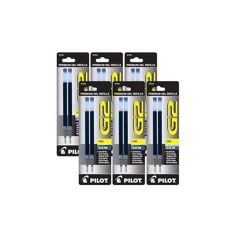 Value Pack of 6 - Pilot G2 Gel Ink Refill,