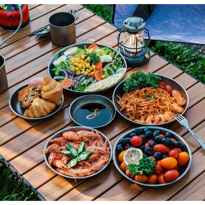 Boundless Voyage Ti1141T Titanium Plate, Camping Plates, Dishes, Unbreakable, Rust-free,