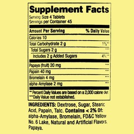 Spring Valley Papaya Enzyme Complex, 180 Chewable Tablets