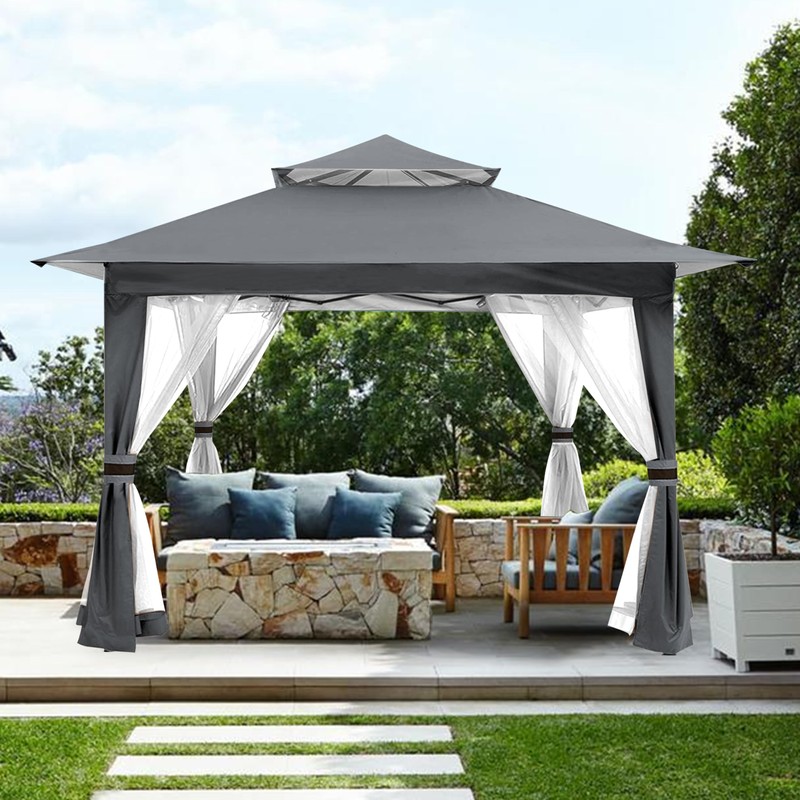 Grey Gazebo Replacement Cover Compatible with ABC 13x13 Pop Up