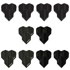 Harrows Black Dart Flights | 10 x Sets Dart Flights (Total 30 Flights) I 100 Micron Dart Flights I Premium Extra Strong Made in the UK I Professional Dart Accessories