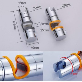 Xumier Universal Hand Shower Holder 2 Pieces Shower Holder Adjustable Shower Holder 360° Rotatable Shower Holder for Slide Bar 22-25 mm Outer Diameter Hand Shower Holder