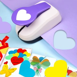 Heart Punches for Paper Crafts, 2 Inch Heart Hole Punch for Scrapbooking, Valentine's Day Card Making, DIY Photo Albums, Paper Puncher Heart Shapes for Wedding Day Greeting Card DIY Albums