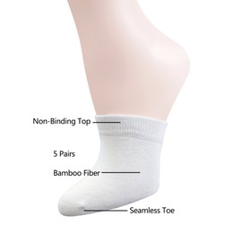 Yomandamor Womens Bamboo Seamless Toe Topper Socks Toe Liner Half Socks,5 Pairs