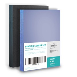 Binditek 200 Pack Binding Covers and Backs Set, 8.5 x 11 Inches, 100 Clear PVC (10 Mil), 100 Sand-Textured Polycovers (12Mil), Letter Size