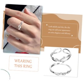 Gatuida 2pcs Rose Couple Ring Rings Couples Jewellery Couples Jewelry Alloy Silver