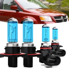 TTDBDAN Halogen Headlights Fit For Dodge Grand Caravan 2008-2009 Headlight Bulbs,9008/H13 High/Low Beam + 9145/9140 Fog Light Bright Light Combo,Plug And Play,Pack of 4