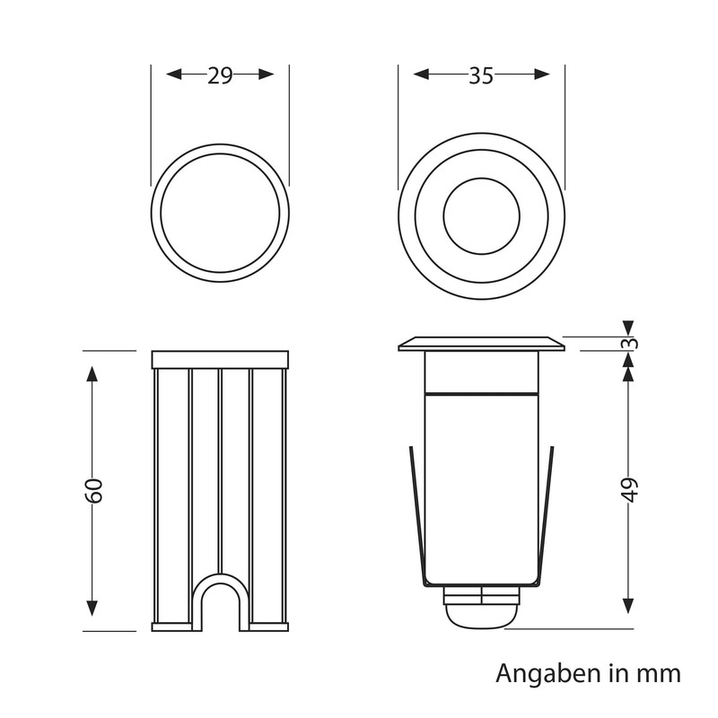 ledscom.de GLOX LED Recessed Floor Light for Outdoor Use, IP67,