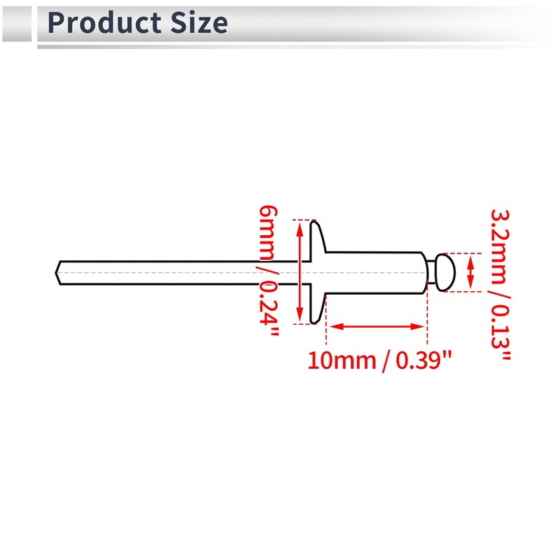 RATCHROLL 50 Pcs Open End Large Flange Blind Rivets 3.2mm