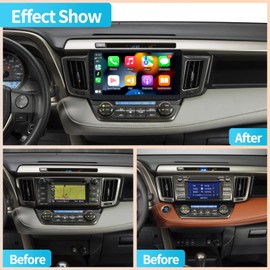 Car Stereo Radio for Toyota RAV4 2013-2018 Wireless Carplay and Android Auto GPS Navigation - (8 Core 4GB+64GB) Head Unit 10.1 inch Touch Screen Bluetooth Backup Camera RDS FM 4G WiFi
