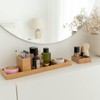 ROCDEER Bamboo Vanity Tray, 6-Piece Bathroom Countertop Vanity Tray Set,